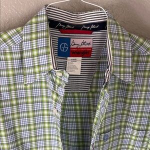 Wrangler Blue and Green Checkered Men's Shirt